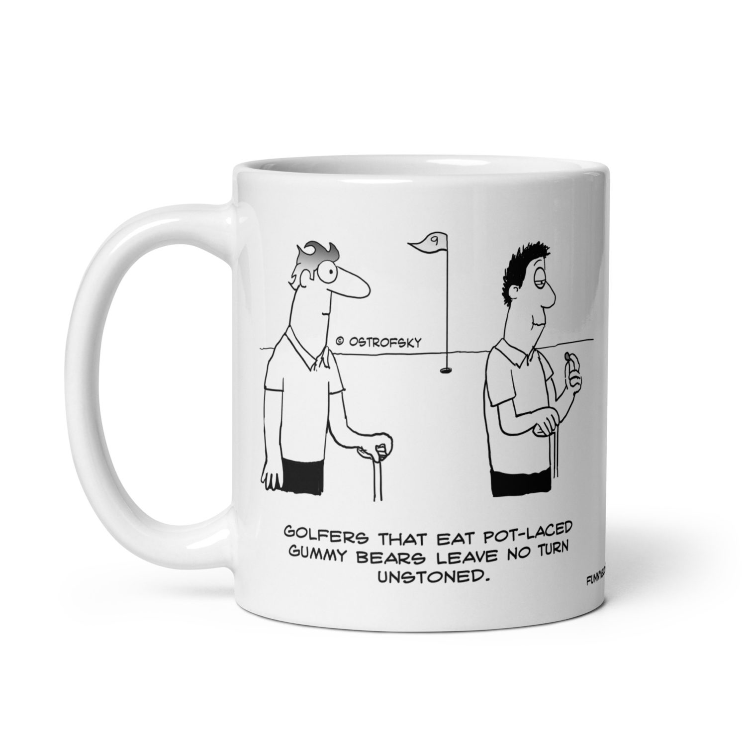 No Turn Unstoned Golf Cartoon Coffee Mug - Image 4