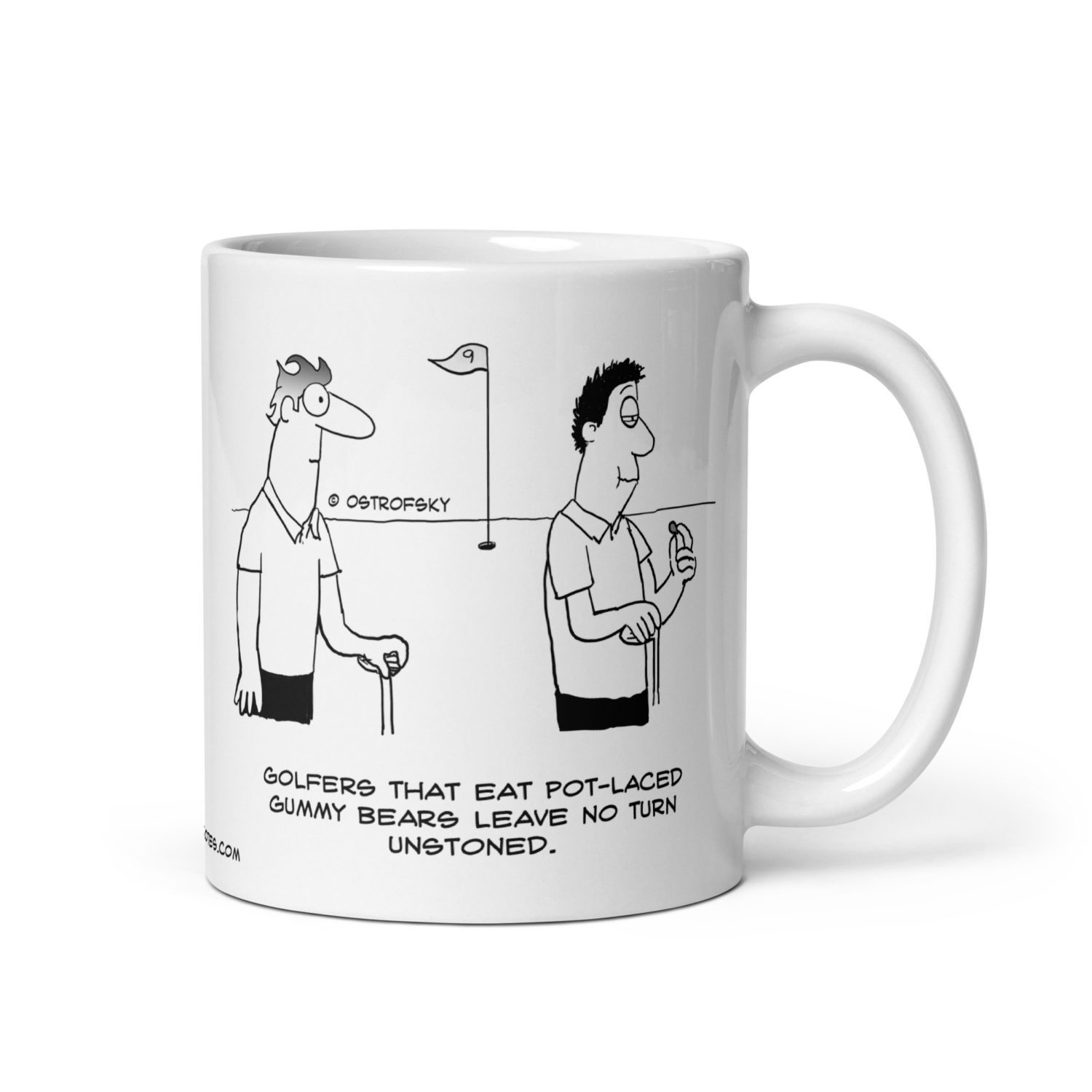 No Turn Unstoned Golf Cartoon Coffee Mug - Image 6