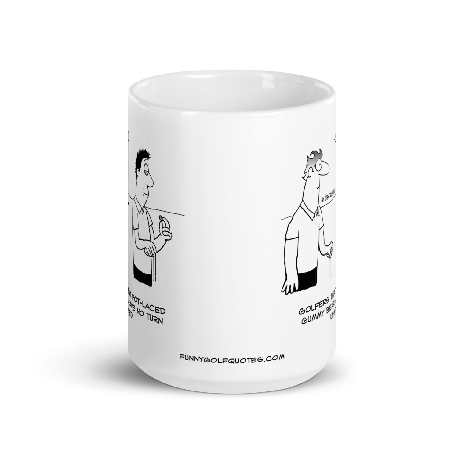 No Turn Unstoned Golf Cartoon Coffee Mug - Image 8