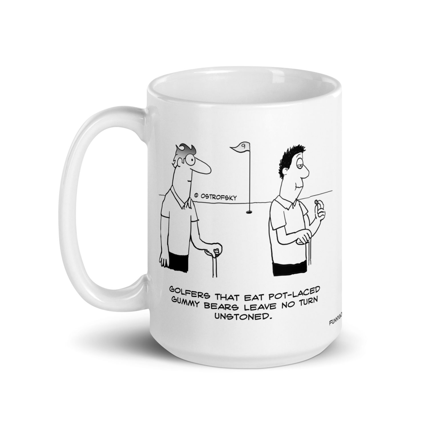 No Turn Unstoned Golf Cartoon Coffee Mug - Image 9