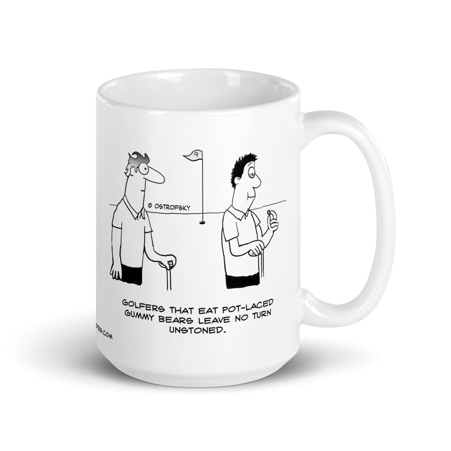 No Turn Unstoned Golf Cartoon Coffee Mug - Image 7