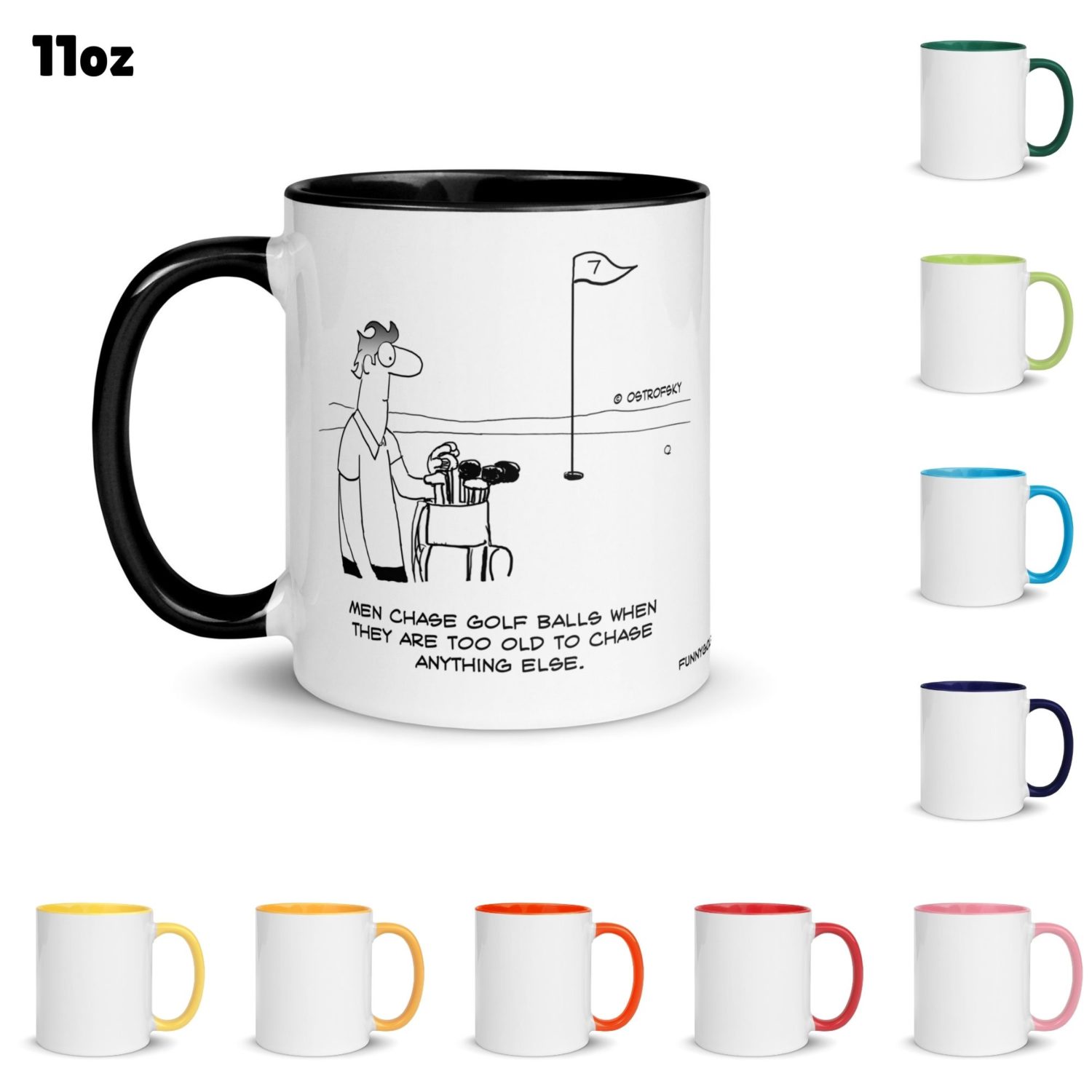 Funny Golf Quotes - Too Old Golf Cartoon 11oz Coffee Mug Color Options