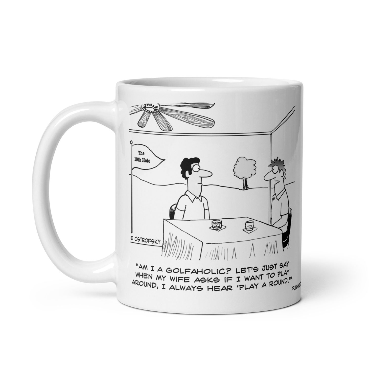 Golfaholic Golf Cartoon Coffee Mug - Image 4