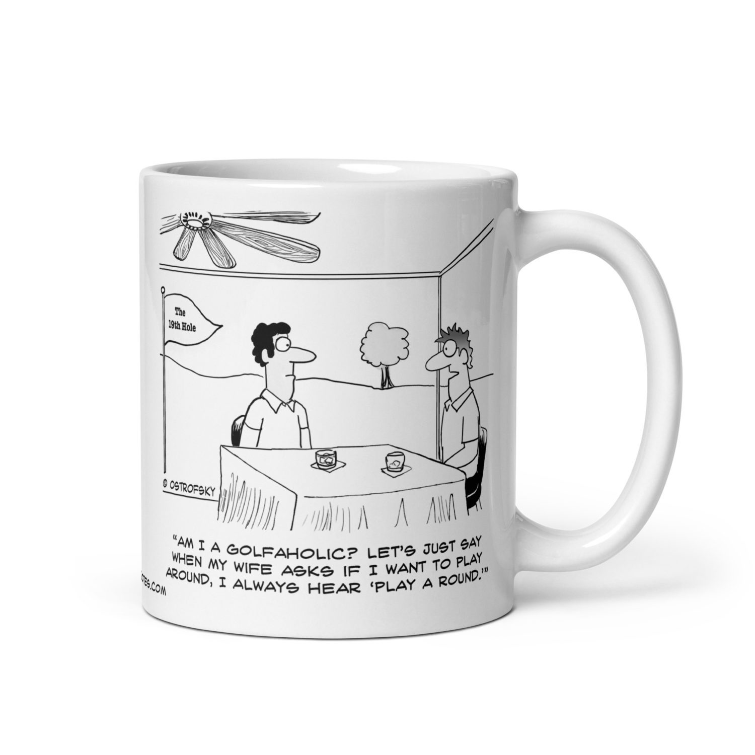 Golfaholic Golf Cartoon Coffee Mug - Image 6