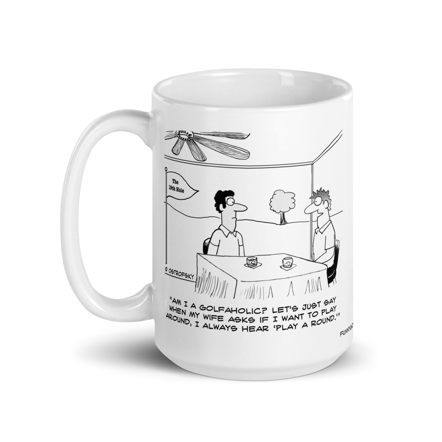 Golfaholic Golf Cartoon Coffee Mug - Image 7